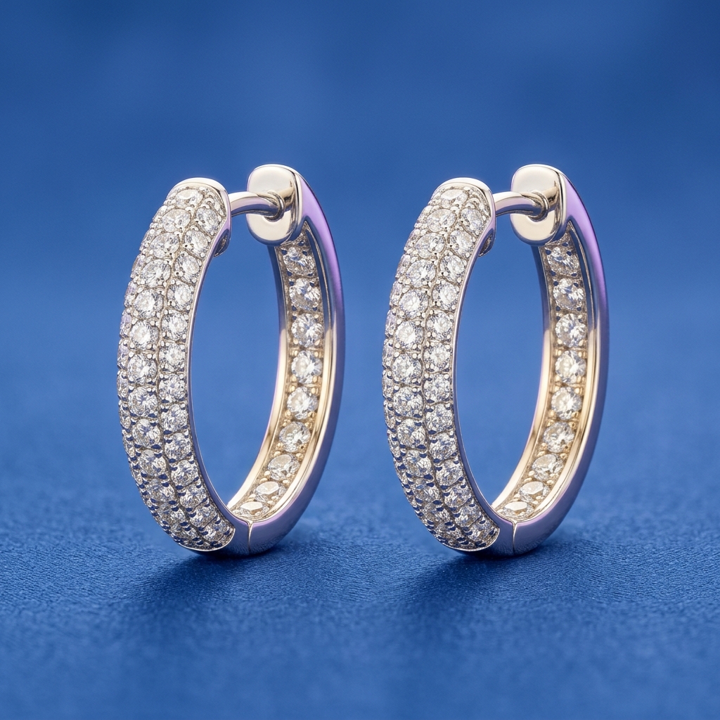 Créoles Pavona — Or 18K Blanc